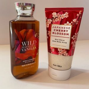 Brand new bath and body works body wash and scrub
